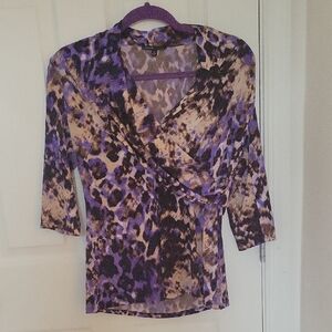 Chaus Whimsy Goth Mob Wife Eclectic Grandma Bodycon Side Cinch‎ Womens Top Sz M